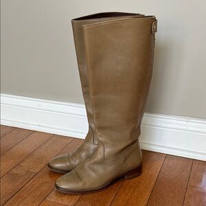 J. Crew Tan Taupe Leather Riding Boots - 6.5